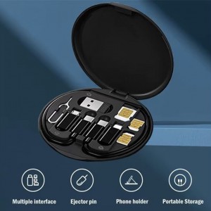Кутийка с USB-C кабел + преходници към A, Micro, Lightning