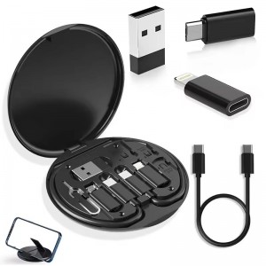 Кутийка с USB-C кабел + преходници към A, Micro, Lightning